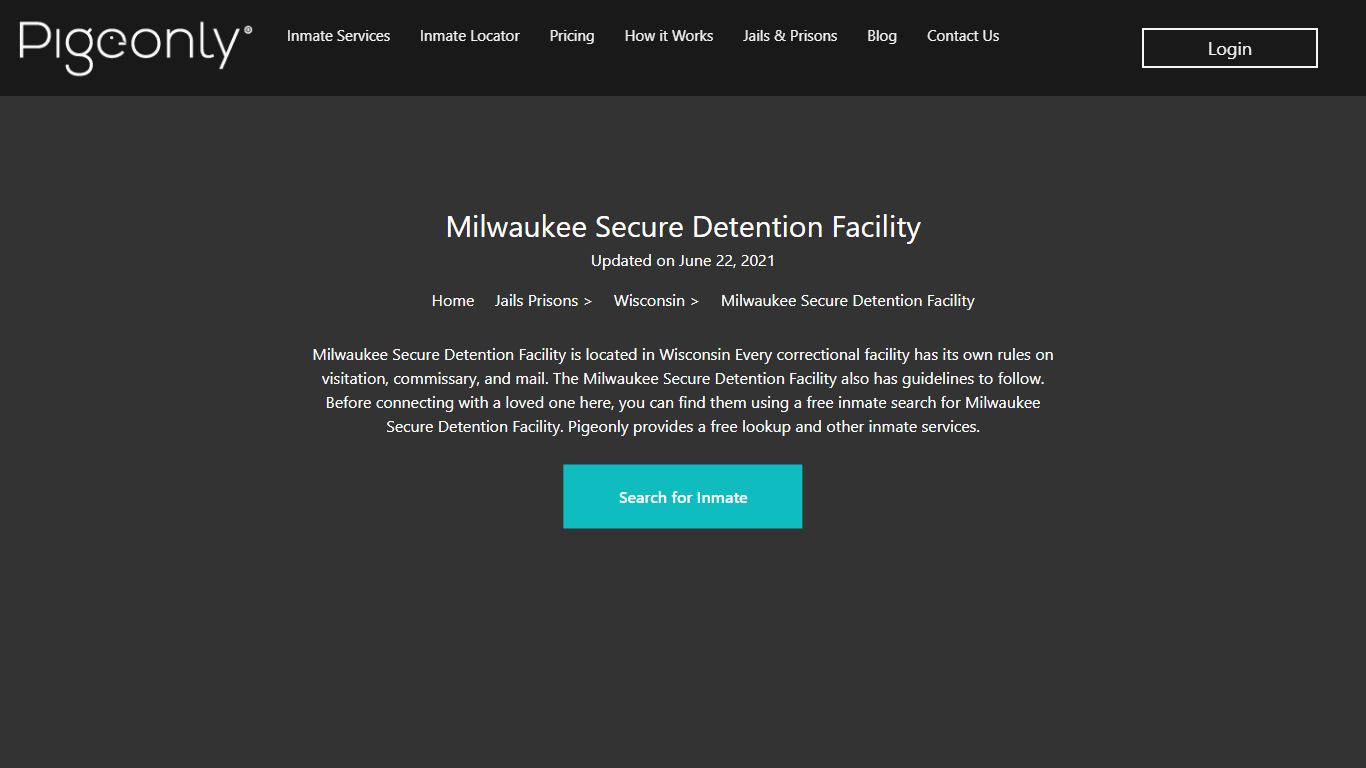 Milwaukee Secure Detention Facility Inmate Search | Wisconsin